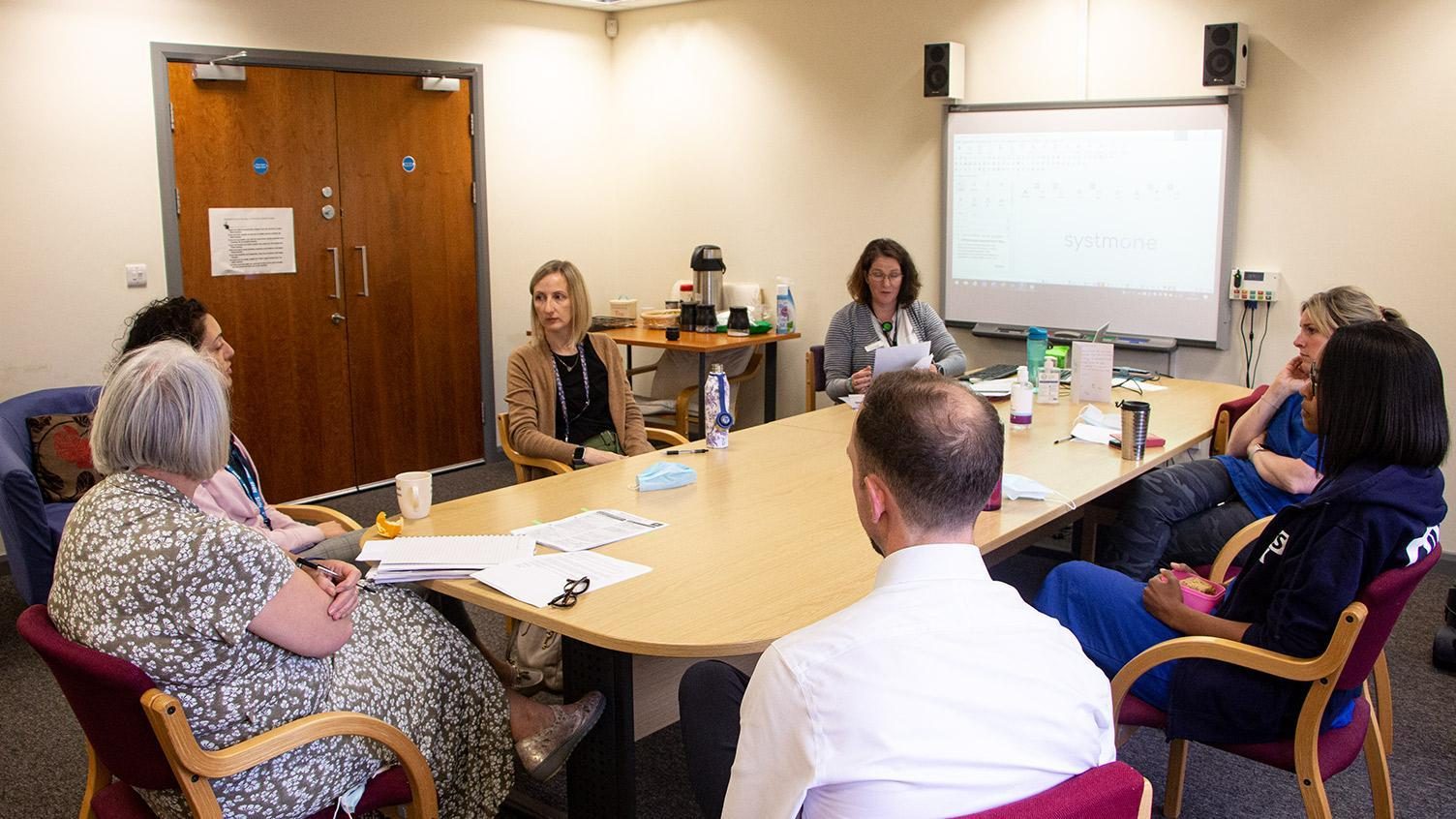 A learning community meeting in progress